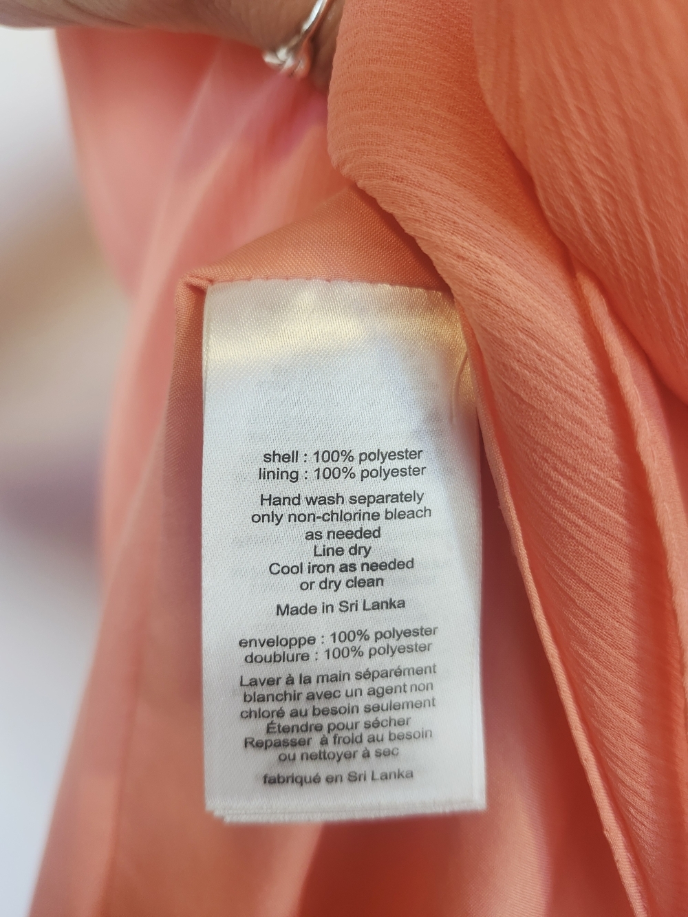 David's Bridal One-Shoulder Coral Pink Evening Dress Size 10 - Picture 9 of 9